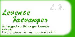 levente hatvanger business card